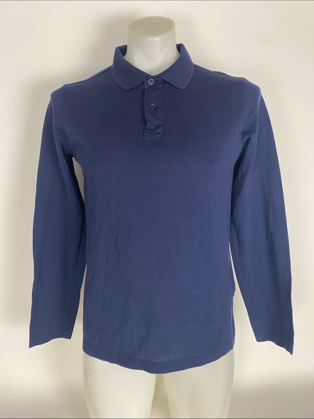 Prada Milano Polo Shirt Long Sleeve Men’s SZ M Runs Smaller Blue